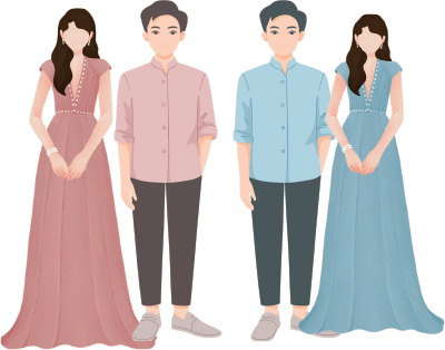 Wedding guests attire illustration